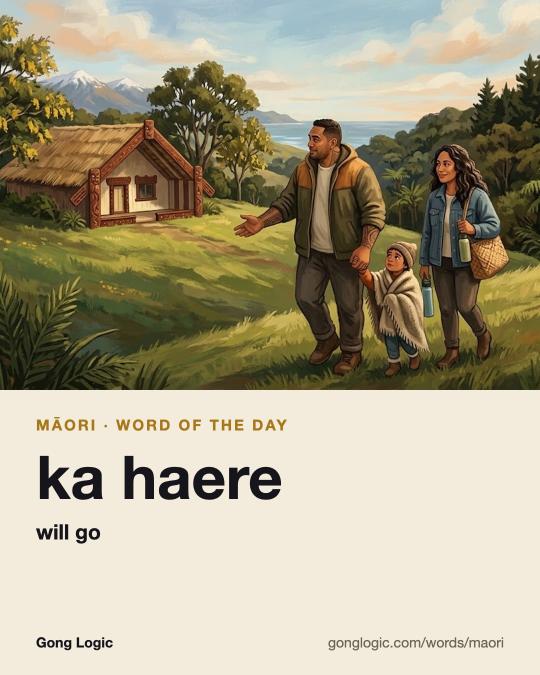 The Māori word ka haere, illustrated