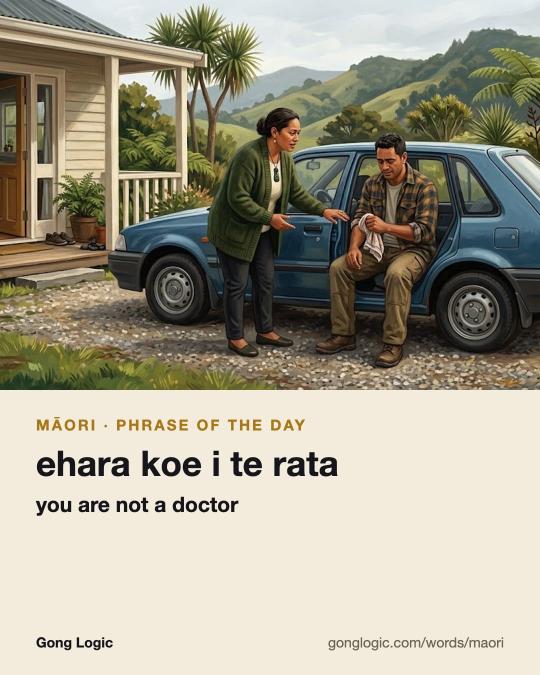 The Māori word ehara koe i te rata, illustrated