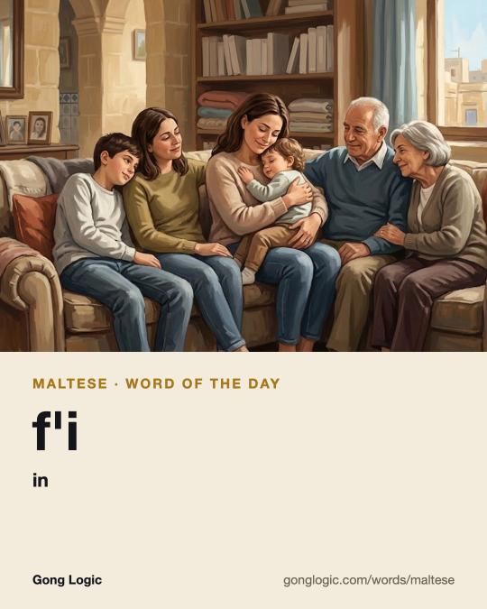 The Maltese word f'i, illustrated